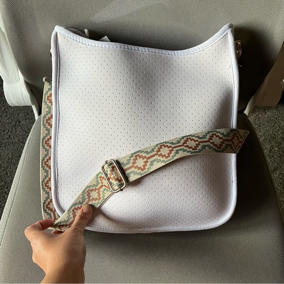 Ahdorned Handbags - NWT Ahdorned Neoprene messenger bag White